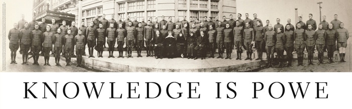 By facing either forward or sideways, the soldiers formed a coded phrase
