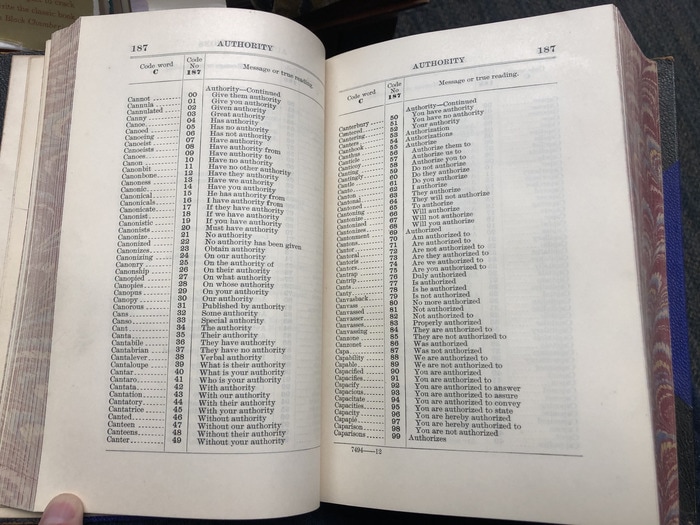 1899 U.S. State Department code book